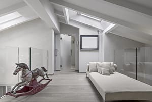 Modern Living Room in the Attic Room in Lees