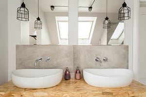 Bright bathroom interior in loft in Wollaton