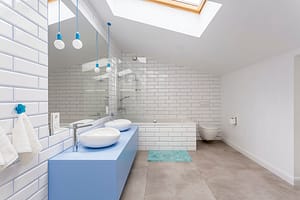 Simple bathroom in attic in Ockbrook